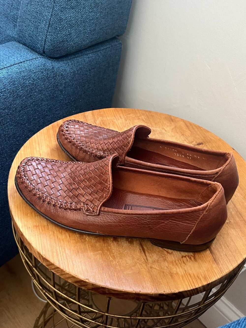 Cole Haan vintage brown woven leather loafers size 7